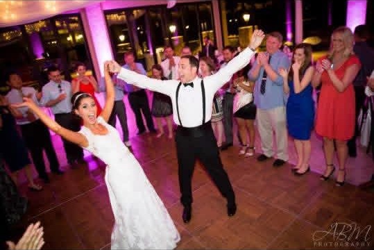 Bride and groom making their grand entrance onto the dance floor